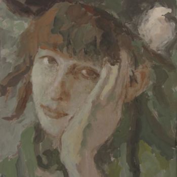 Peinture intitulée "Портрет девушки" par Vladimir Arsionov, Œuvre d'art originale, Huile
