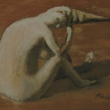 Pittura intitolato "Задумалась" da Vladimir Arsionov, Opera d'arte originale, Olio