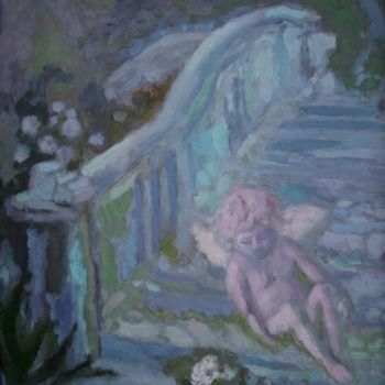 Ζωγραφική με τίτλο "Белые розы" από Владимир Арсёнов, Αυθεντικά έργα τέχνης, Λάδι