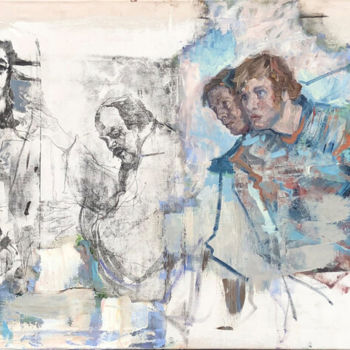 Peinture intitulée "Die Übergebliebenen" par Arsentij Pawlow, Œuvre d'art originale, Huile Monté sur Châssis en bois