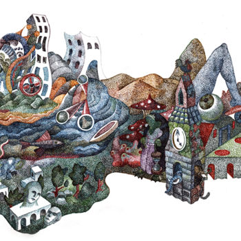 Рисунок под названием "Остров Пирроу" - Artem Suslov, Подлинное произведение искусства