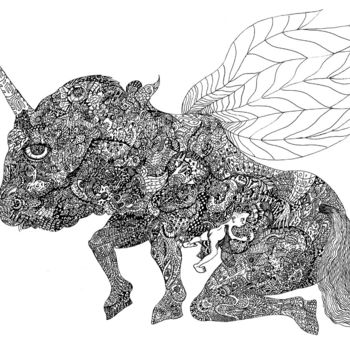 Рисунок под названием "Horse" - Artem Suslov, Подлинное произведение искусства