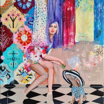 Malarstwo zatytułowany „Zabawa w chowanego” autorstwa Agnieszka Banasiak, Oryginalna praca, Akryl