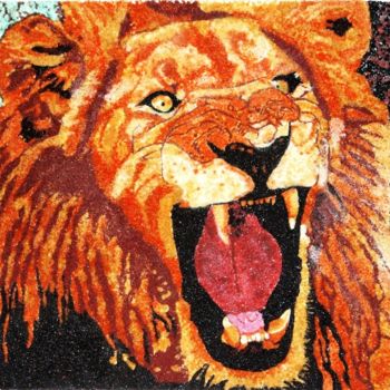 Artesanato intitulada "019-lion-50-50-cm2-…" por Helder Zunguene, Obras de arte originais, Jóias