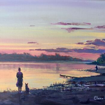 Картина под названием "“Sunset lyrics”" - Elena Kiseleva, Подлинное произведение искусства, Акрил Установлен на картон