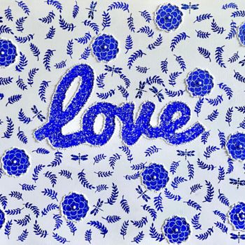 Painting titled "Love (Blue)" by Ayda Alp, Original Artwork, Acrylic