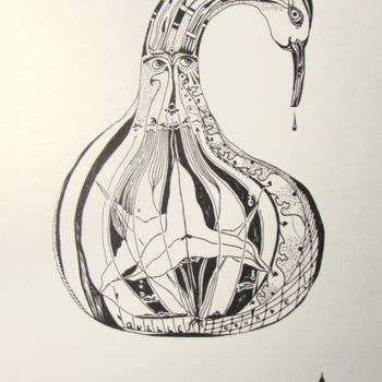 Zeichnungen mit dem Titel "Quelle gourde !" von Arthur Bert, Original-Kunstwerk, Marker