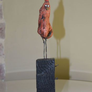 Sculpture intitulée "Ludovic LABBE le coq" par Art Brut Et Singulier, Œuvre d'art originale