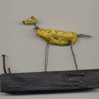 Rzeźba zatytułowany „Ludovic LABBE chien…” autorstwa Art Brut Et Singulier, Oryginalna praca