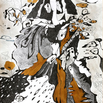 Malerei mit dem Titel "Картина «Снежная Ко…" von Irina Shumskaia, Original-Kunstwerk, Bleistift Auf Keilrahmen aus Holz mont…