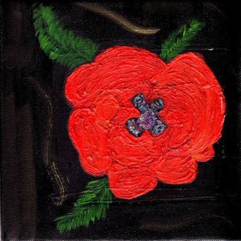 Painting titled "Coquelicot" by Jacques Bonjour, Original Artwork, Oil