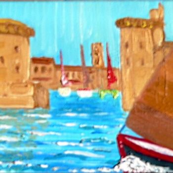 Painting titled "Port de La Rochelle" by Jacques Bonjour, Original Artwork, Oil