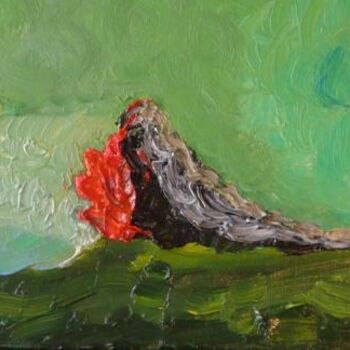 Painting titled "Volcan II" by Jacques Bonjour, Original Artwork, Oil