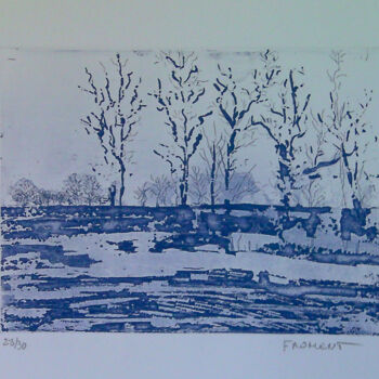 Printmaking titled "PLAISIR DE LA ROUTE…" by Michèle Froment, Original Artwork, Engraving Mounted on Cardboard