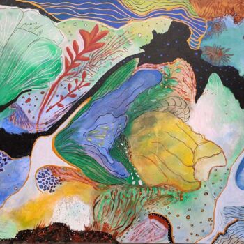 Картина под названием "Abstract painting o…" - Sandra Turk, Подлинное произведение искусства, Акрил