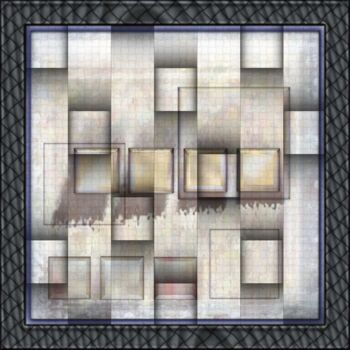 数字艺术 标题为“All Square” 由Art Grafts, 原创艺术品, 数字油画 安装在铝上