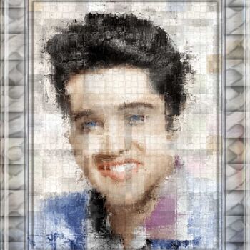 Digital Arts titled "Elvis - Refraction…" by Art Grafts, Original Artwork, Digital Painting Mounted on Aluminium