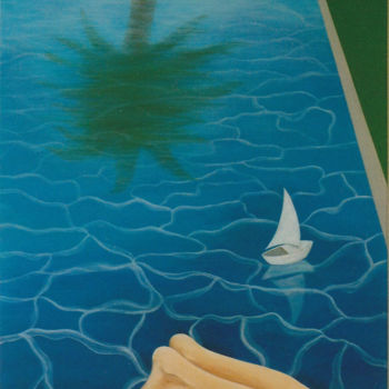 Malerei mit dem Titel "Pool" von Jana Linn, Original-Kunstwerk, Acryl