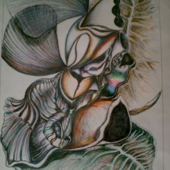 Desenho intitulada "Au bic 4" por Hannada, Obras de arte originais, Canetac de aerossol