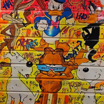 Pintura intitulada "Donald Coming" por Art Hugo, Obras de arte originais, Acrílico Montado em Armação em madeira