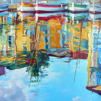 Painting titled "Reflection" by Sergey Kudryavtsev, Original Artwork, Oil