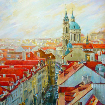 Painting titled "Прага" by Sergey Kudryavtsev, Original Artwork, Oil