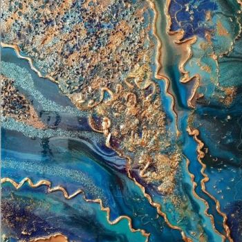 Painting titled "Ocean of luxury" by Irina Ivakina, Original Artwork, Resin