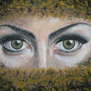 Painting titled "Your eyes" by Irina Ivakina, Original Artwork, Gouache