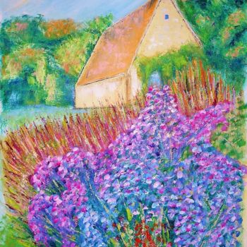 Peinture intitulée "fleurs des champs" par Madi, Œuvre d'art originale, Huile
