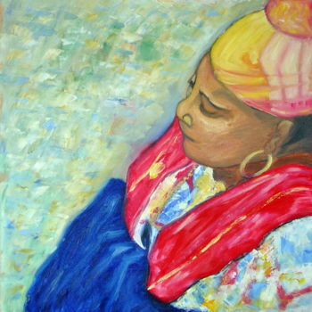Painting titled "la martiniquaise" by Madi, Original Artwork, Oil
