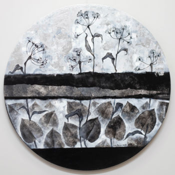 제목이 "Herbal motifs 3"인 미술작품 Maria Aristova로, 원작, 아크릴 나무 들것 프레임에 장착됨