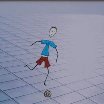 Arts numériques intitulée "Footballeur" par Mika, Œuvre d'art originale
