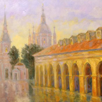 Pintura intitulada "Андреевская церковь" por Dmitrii Shcherbakov, Obras de arte originais, Óleo