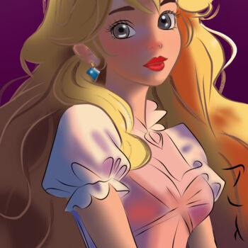Digital Arts titled "Princesse Peach" by Art'S Line, Original Artwork, Digital Painting