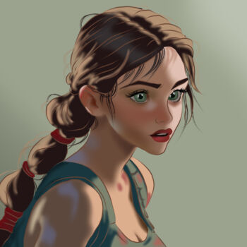 Digital Arts titled "Lara Croft" by Art'S Line, Original Artwork, Digital Painting