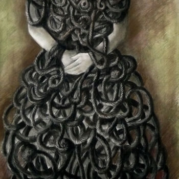Drawing titled "Тhe queen of the er…" by Art Sil, Original Artwork, Charcoal