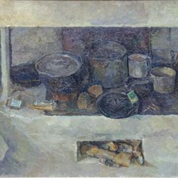 Painting titled "Village oven." by Eugenie Sizov, Original Artwork, Oil