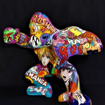 Escultura titulada "goril'manga" por Art So Design, Obra de arte original, Resina