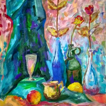 Peinture intitulée "Still life Flowers…" par Art-Teodora, Œuvre d'art originale, Gouache