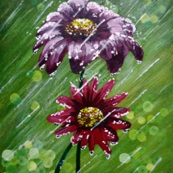Картина под названием "Во время дождя" - Art-Teodora, Подлинное произведение искусства, Акрил