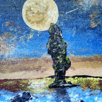 Картина под названием "Одинокая скала" - Art-Teodora, Подлинное произведение искусства, Акрил