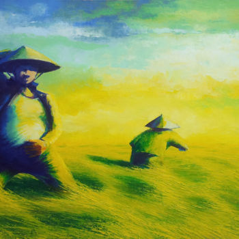 Painting titled "Blowing-05.jpg" by Art Trinhmai, Original Artwork, Oil