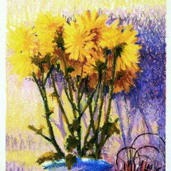 Painting titled "Chrysanthemum on al…" by Art Trinhmai, Original Artwork, Pastel