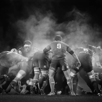 Fotografia intitolato "Rugby Scrum 2" da Art Photos, Opera d'arte originale, Fotografia digitale