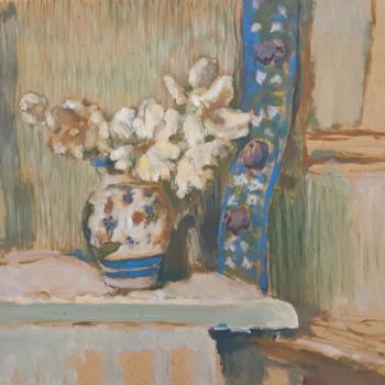 Painting titled "White magnolias Spr…" by Irina Žagata, Original Artwork, Oil