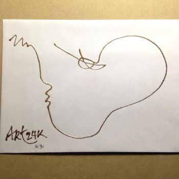 Dessin intitulée "portraits art posta…" par Art24k, Œuvre d'art originale, Autre