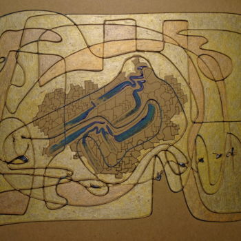 Malerei mit dem Titel "Hashima" von Art24k, Original-Kunstwerk