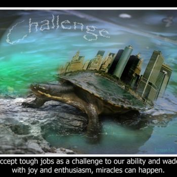 Ζωγραφική με τίτλο "The Turtle Challenge" από Art4inspiration, Αυθεντικά έργα τέχνης