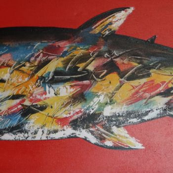 Ζωγραφική με τίτλο "Red Tuna" από Arta Wijaya, Αυθεντικά έργα τέχνης, Ακρυλικό
