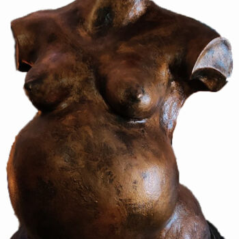 Sculpture intitulée "Femme enceinte" par Artabdous, Œuvre d'art originale, Résine